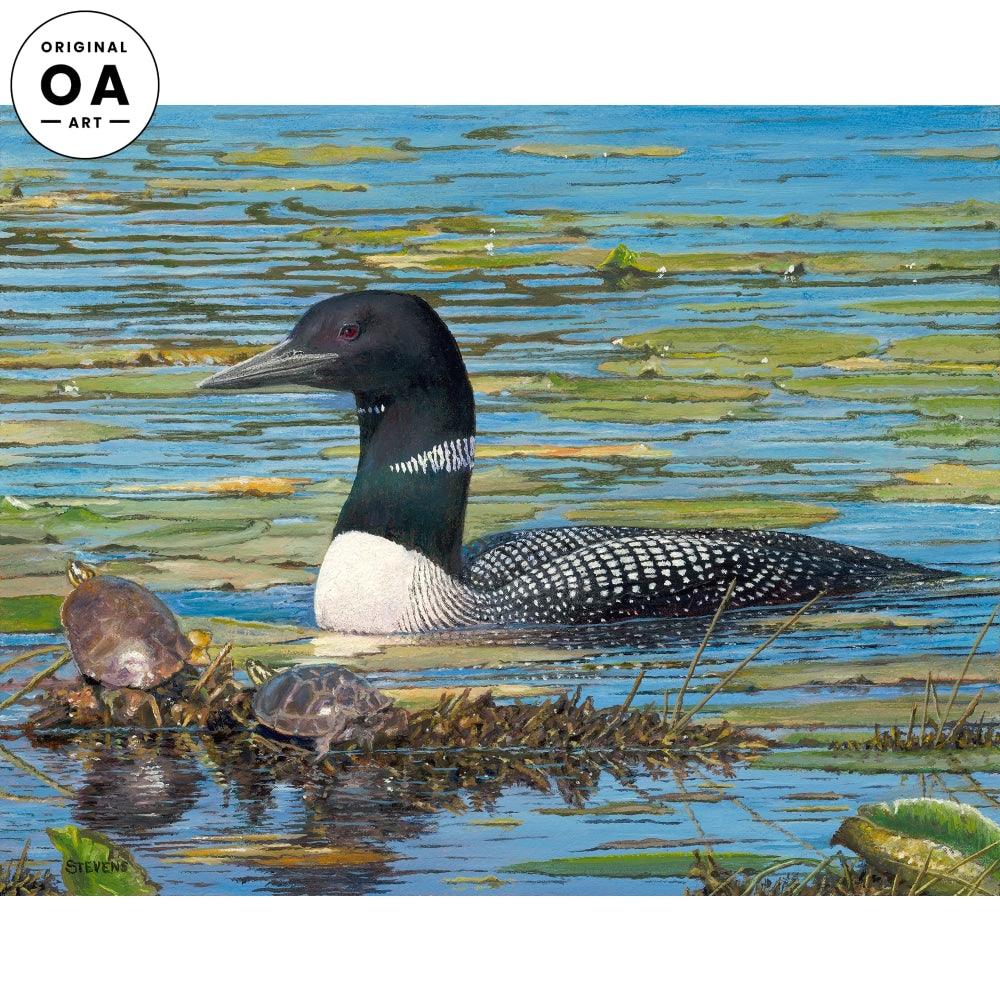 Neighbors on the Lake—Loon Original Oil Painting - Wild Wings