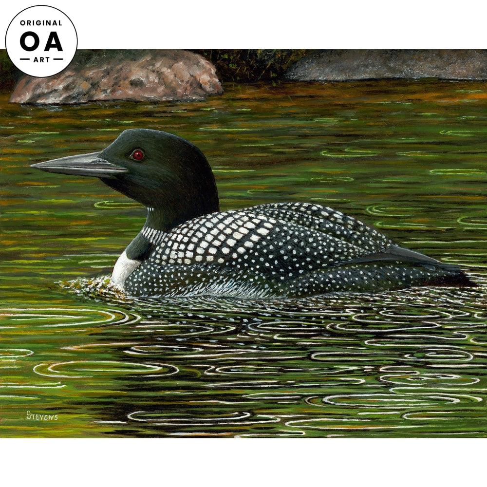 Water Dance—Loon Original Oil Painting - Wild Wings