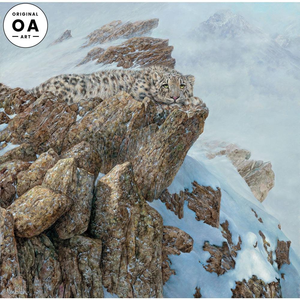 Cool Cat—Snow Leopard Original Oil Painting - Wild Wings