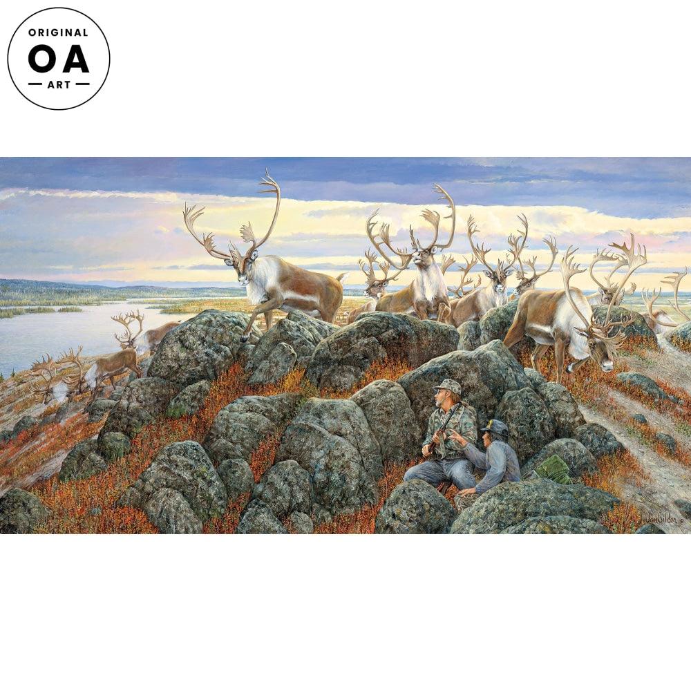 The Lucky Break—Caribou Original Oil Painting - Wild Wings