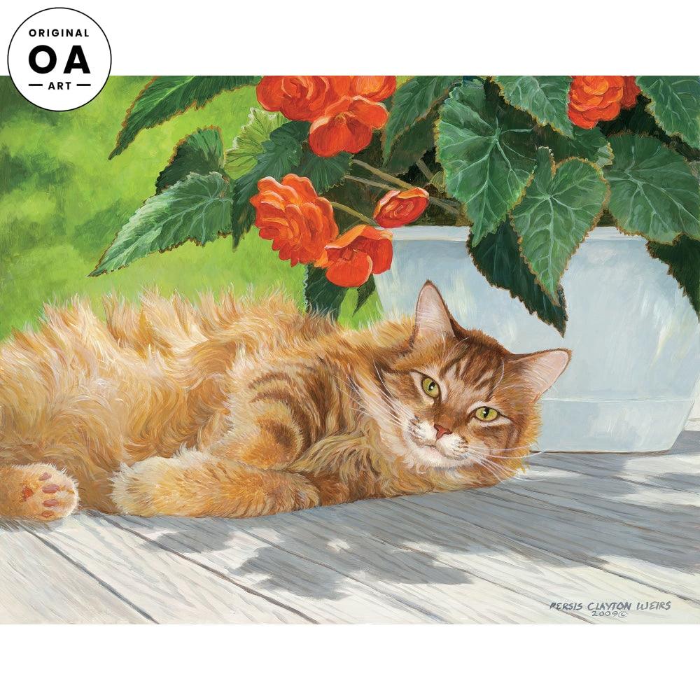 Crimson Rose—Cat Original Acrylic Painting - Wild Wings