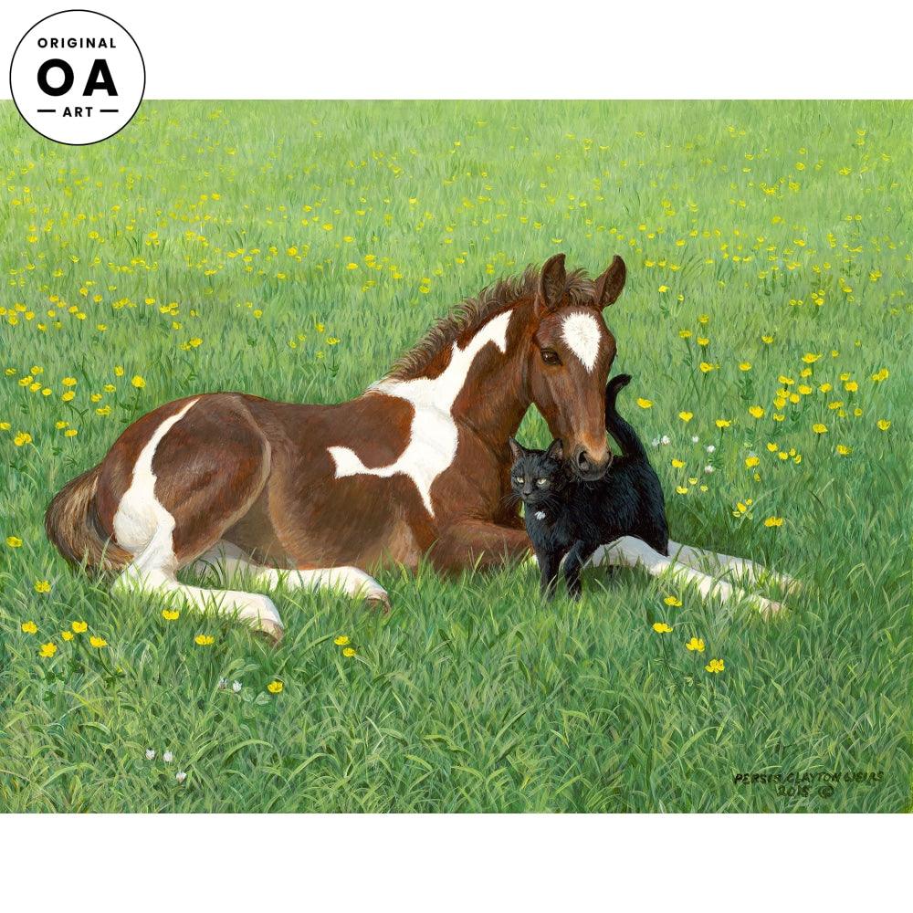 Buttercups—Colt and Cat Original Acrylic Painting - Wild Wings