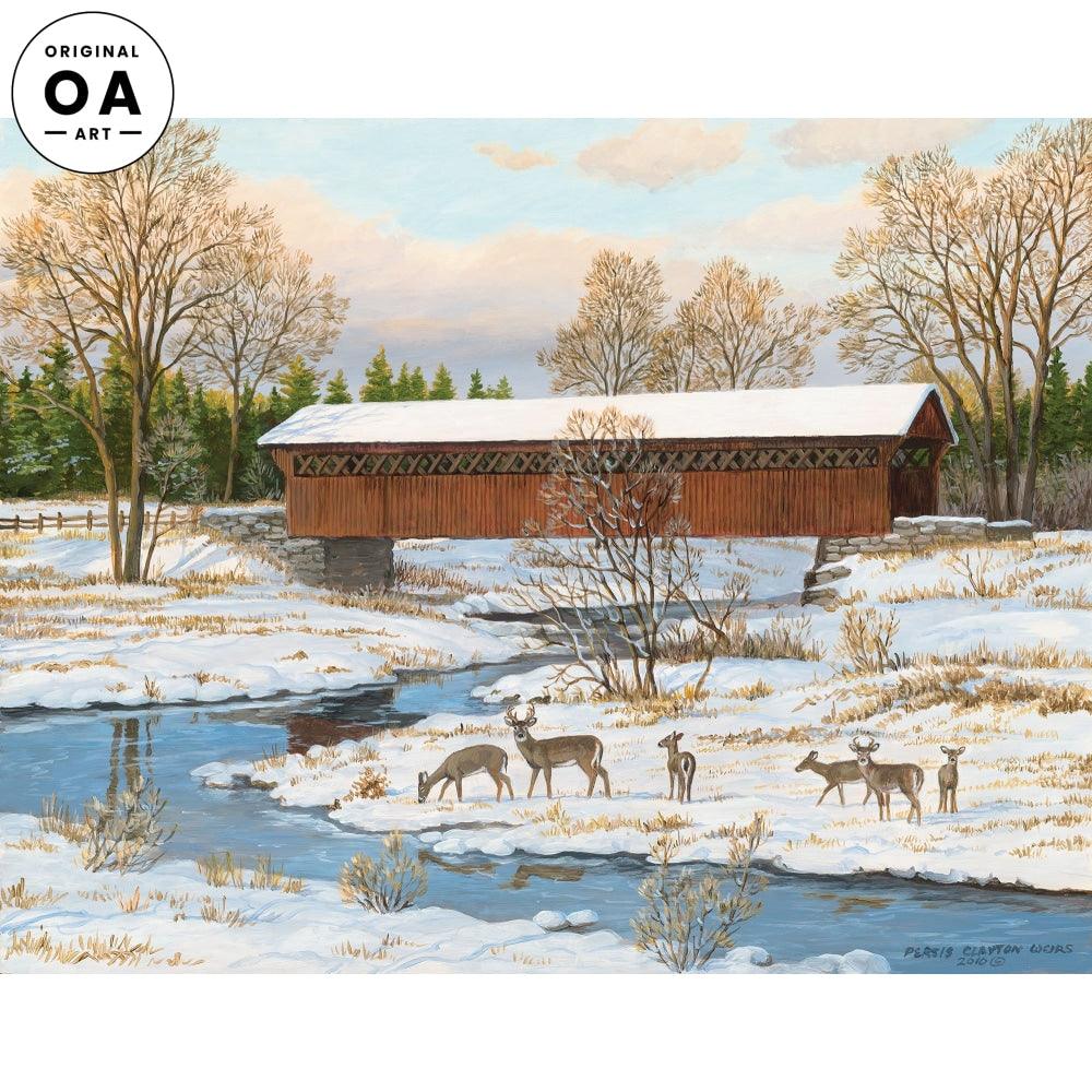 Crooked Creek Bridge Original Acrylic Painting - Wild Wings