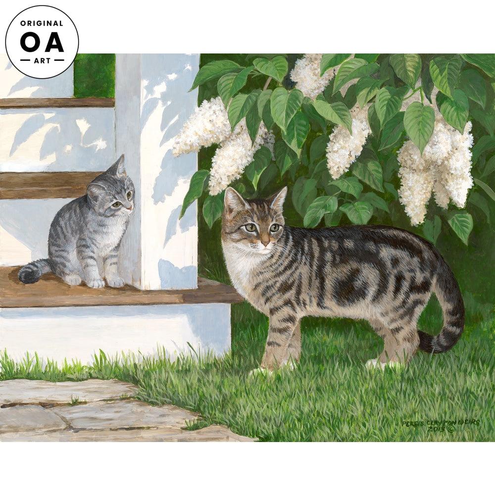 Hi Mom—Cat Original Acrylic Painting - Wild Wings