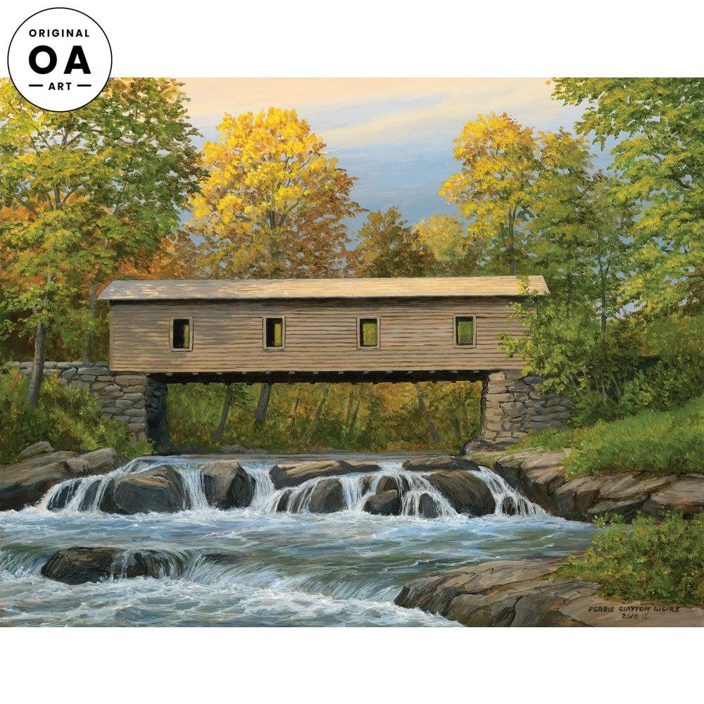 Liberty Bridge—Covered Bridge Original Acrylic Painting - Wild Wings