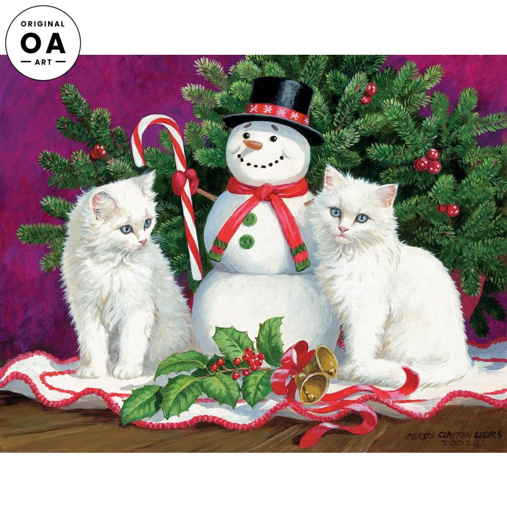 Little Snowmen—Kittens Original Acrylic Painting - Wild Wings