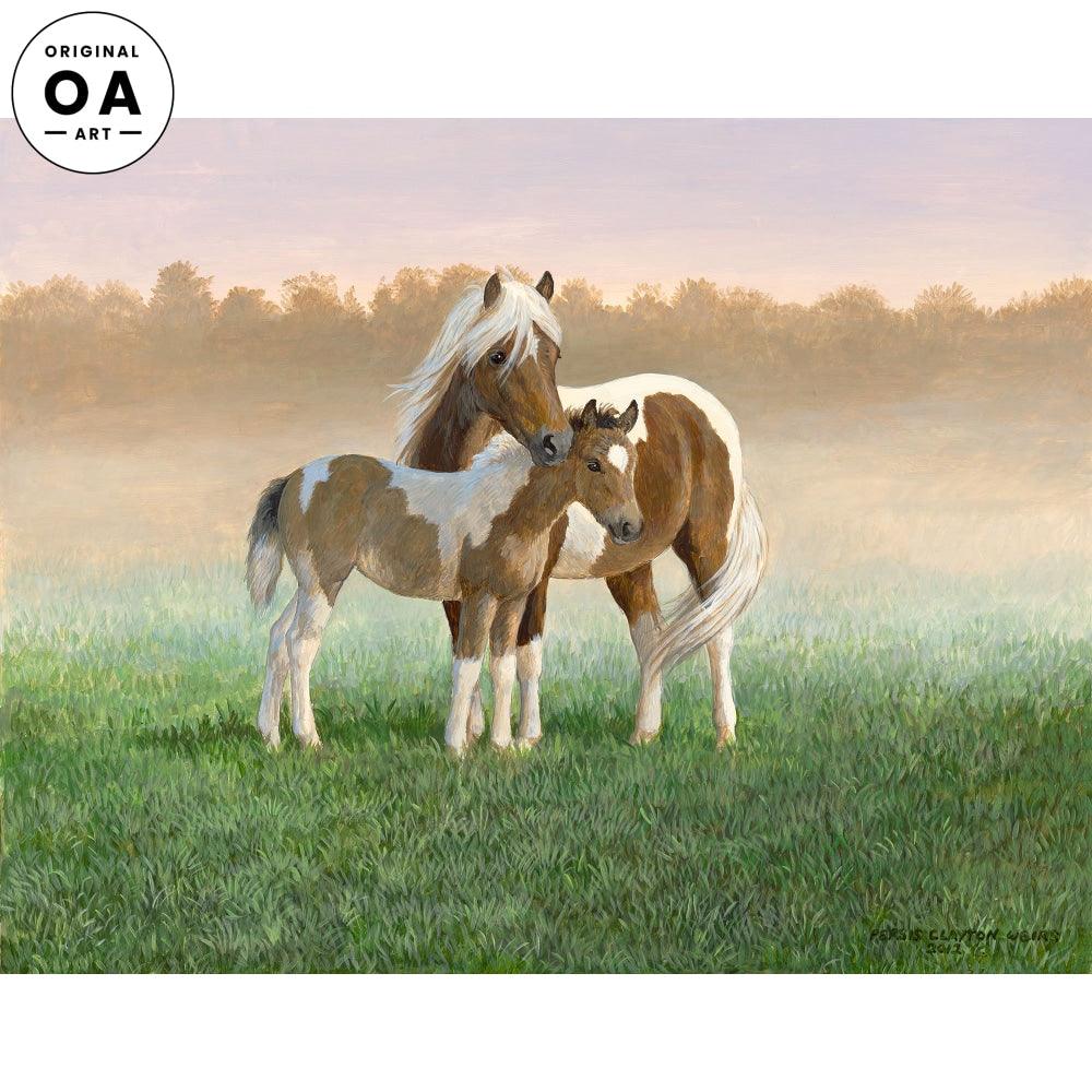 Misty Pasture—Ponies Original Acrylic Painting - Wild Wings