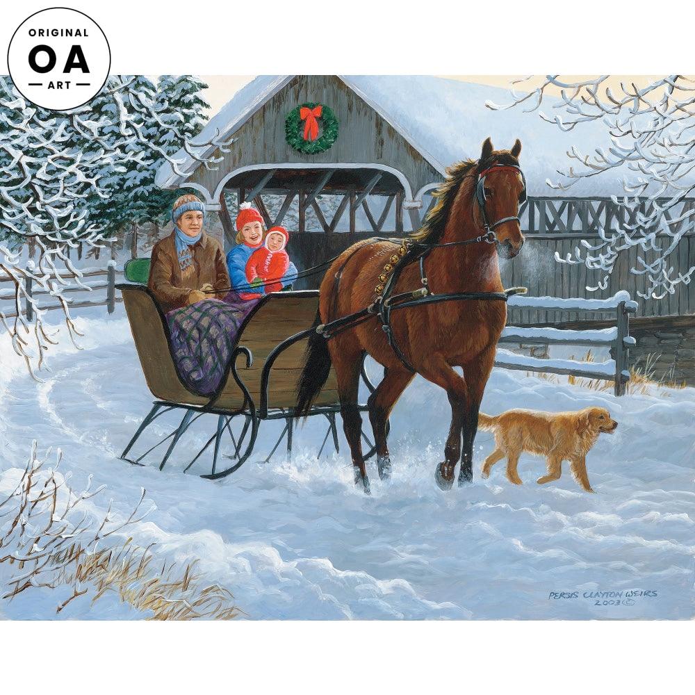 Over the River—Sleigh Ride Original Acrylic Painting - Wild Wings