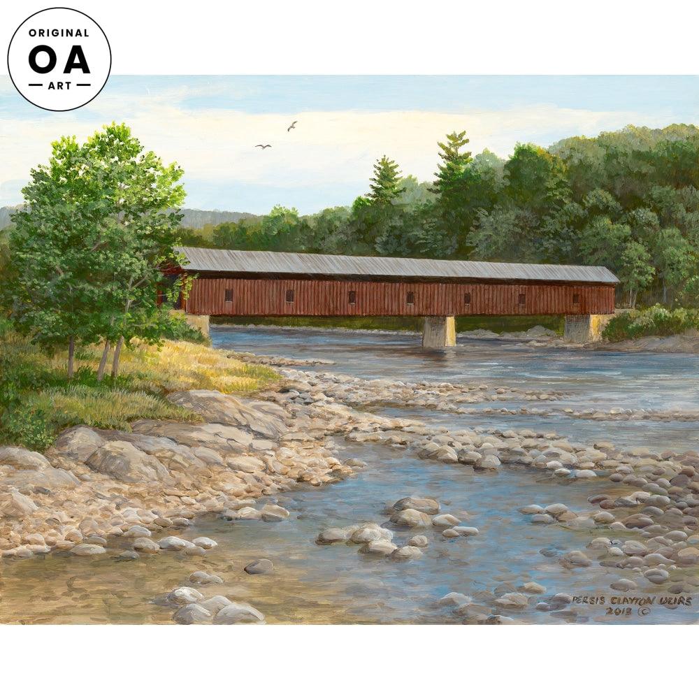 Ospreys at Play—Covered Bridge Original Acrylic Painting - Wild Wings