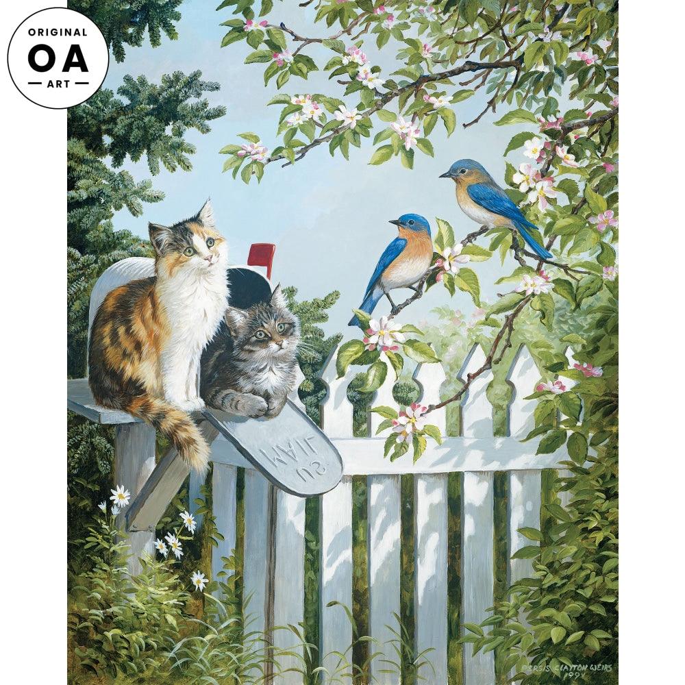 Special Delivery—Cats Original Acrylic Painting - Wild Wings