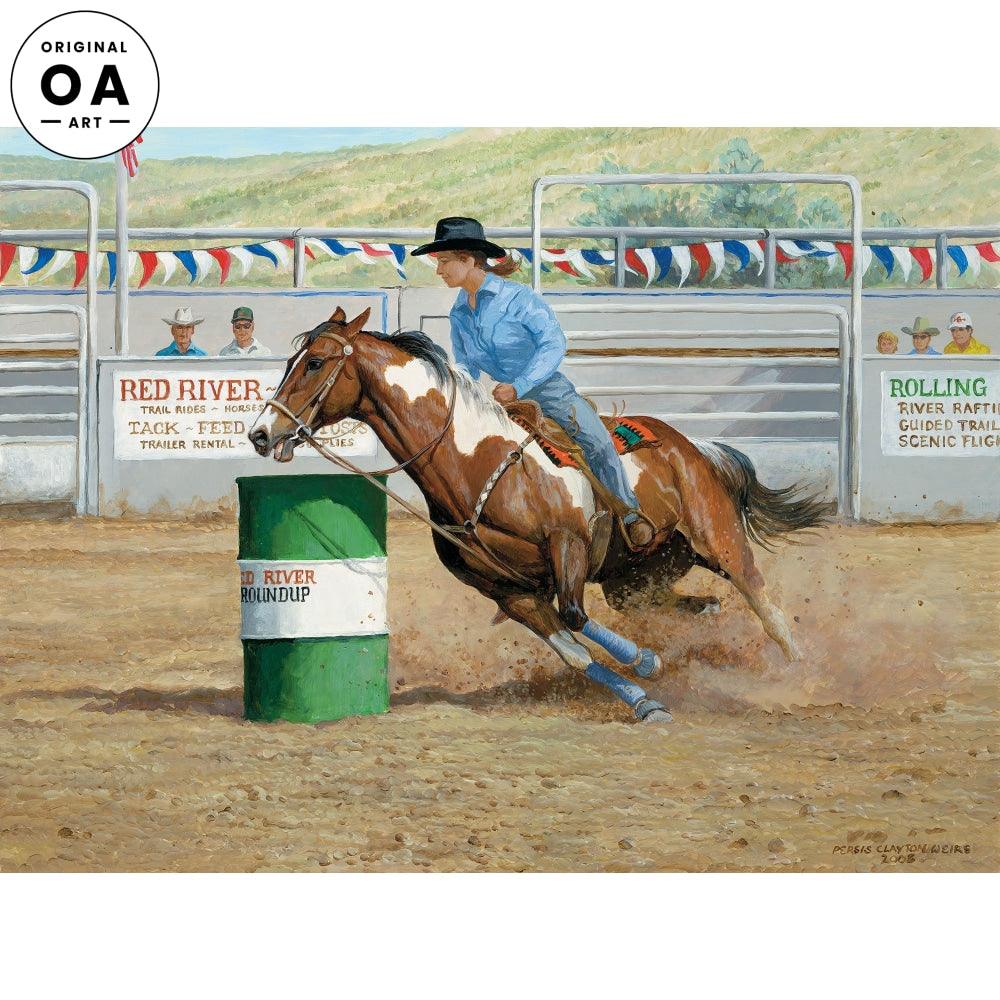 The Time to Beat—Barrel Racer Original Acrylic Painting - Wild Wings