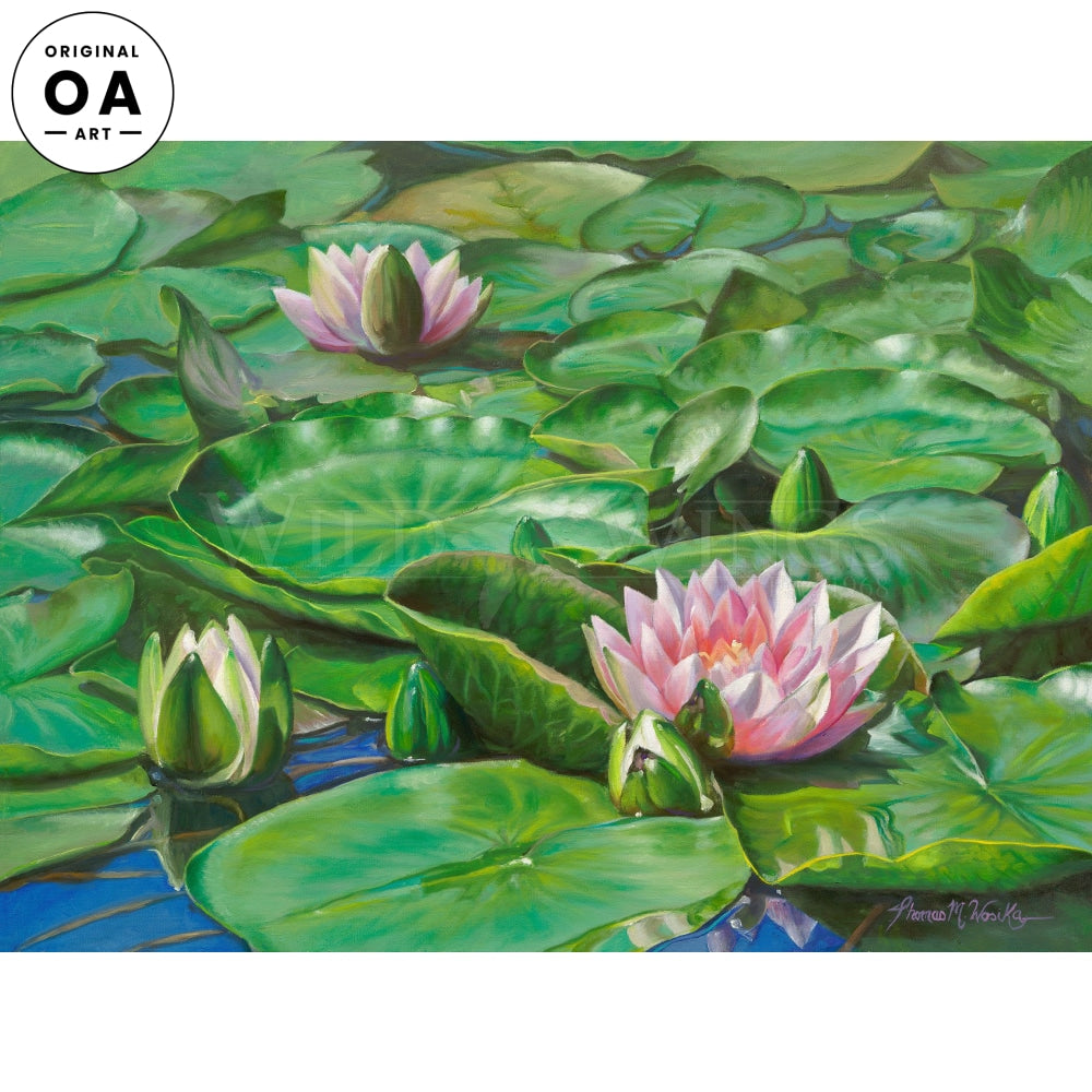 Water Lilies Original Oil Painting - Wild Wings