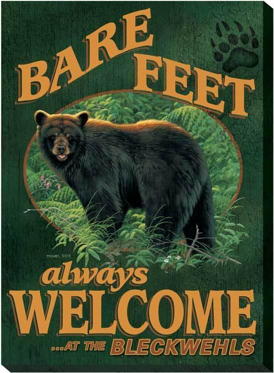 Black Bear Personalized Wrapped Canvas - Wild Wings