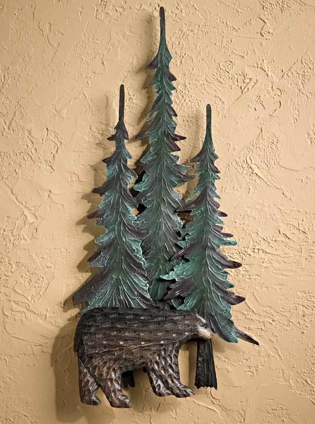 Black Bear & Pine Forest Wall Decor - Wild Wings