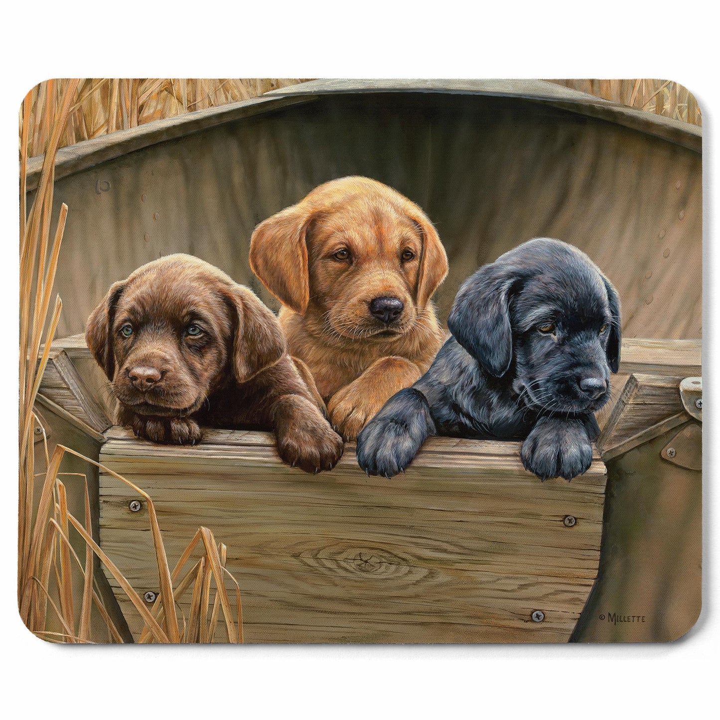 All Hands on Deck - Lab Pups Mouse Pad - Wild Wings