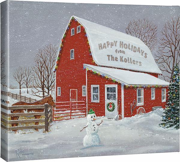 Barnyard Christmas Personalized Wrapped Canvas - Wild Wings