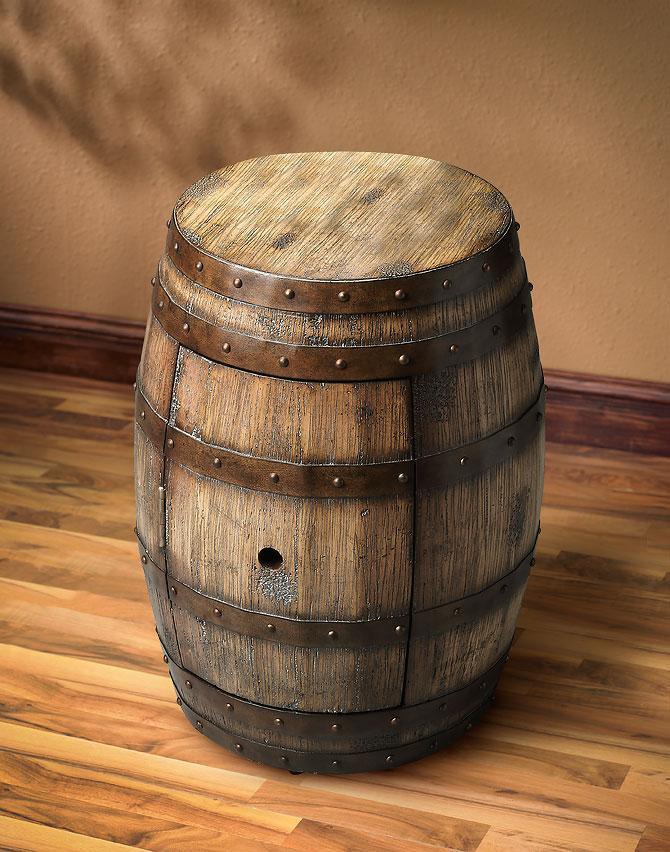 Light Brown Barrel Side Table - Wild Wings