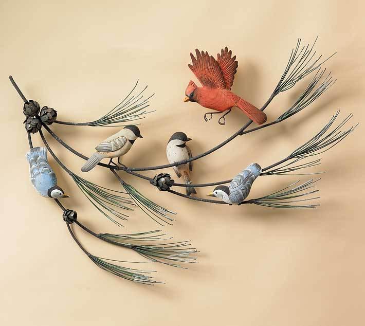 Birds on Pine Branch Wall Decor - Wild Wings