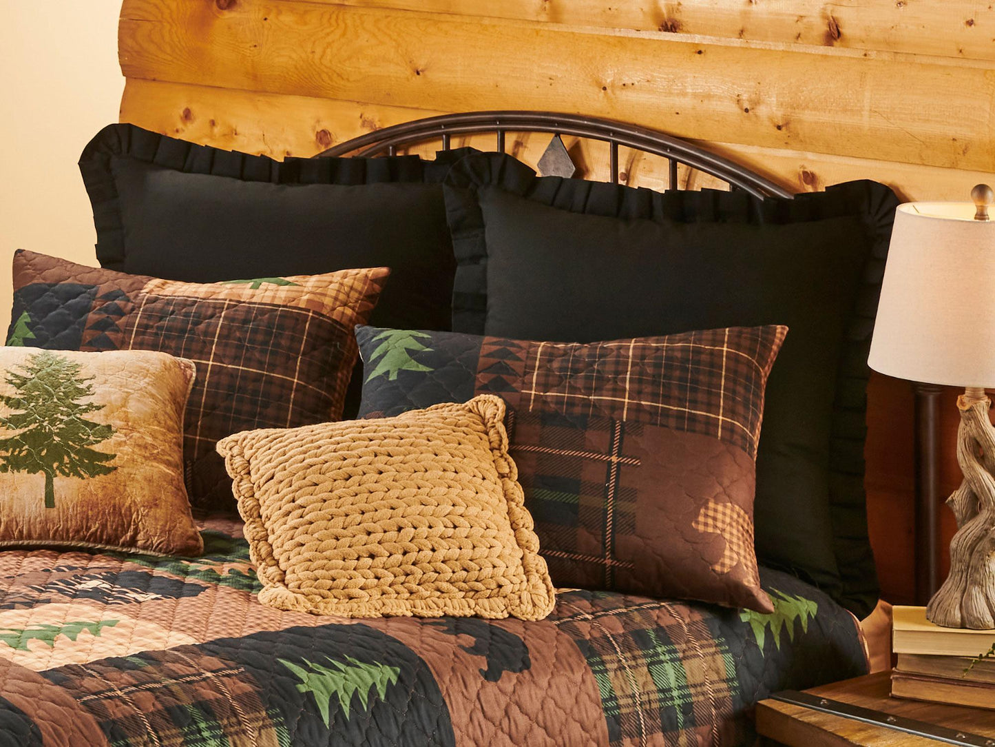 Black Euro Sham - Wild Wings