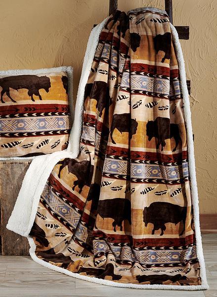 Prairie Bison Throw Blanket - Wild Wings