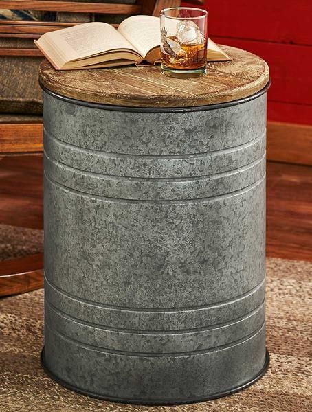 Metal Drum Side Table - Wild Wings