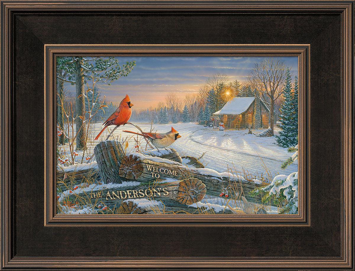 Cardinal Pair Personalized Framed Canvas - Wild Wings