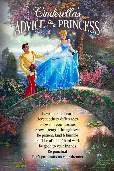 Cinderella's Advice for a Princess 12" x 18" Wood Sign - Wild Wings