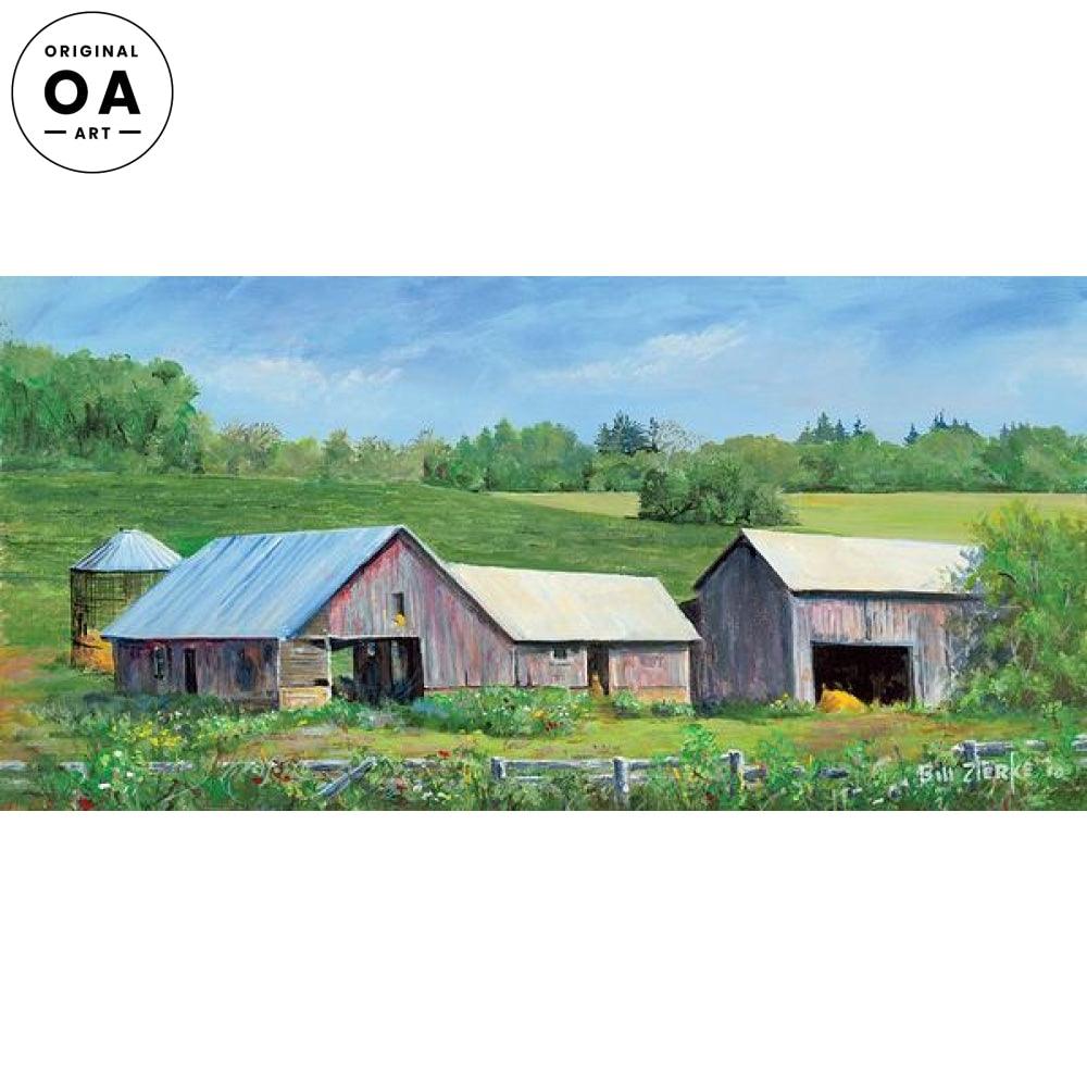 Early Summer—Barns & Flowers Original Acrylic Painting - Wild Wings