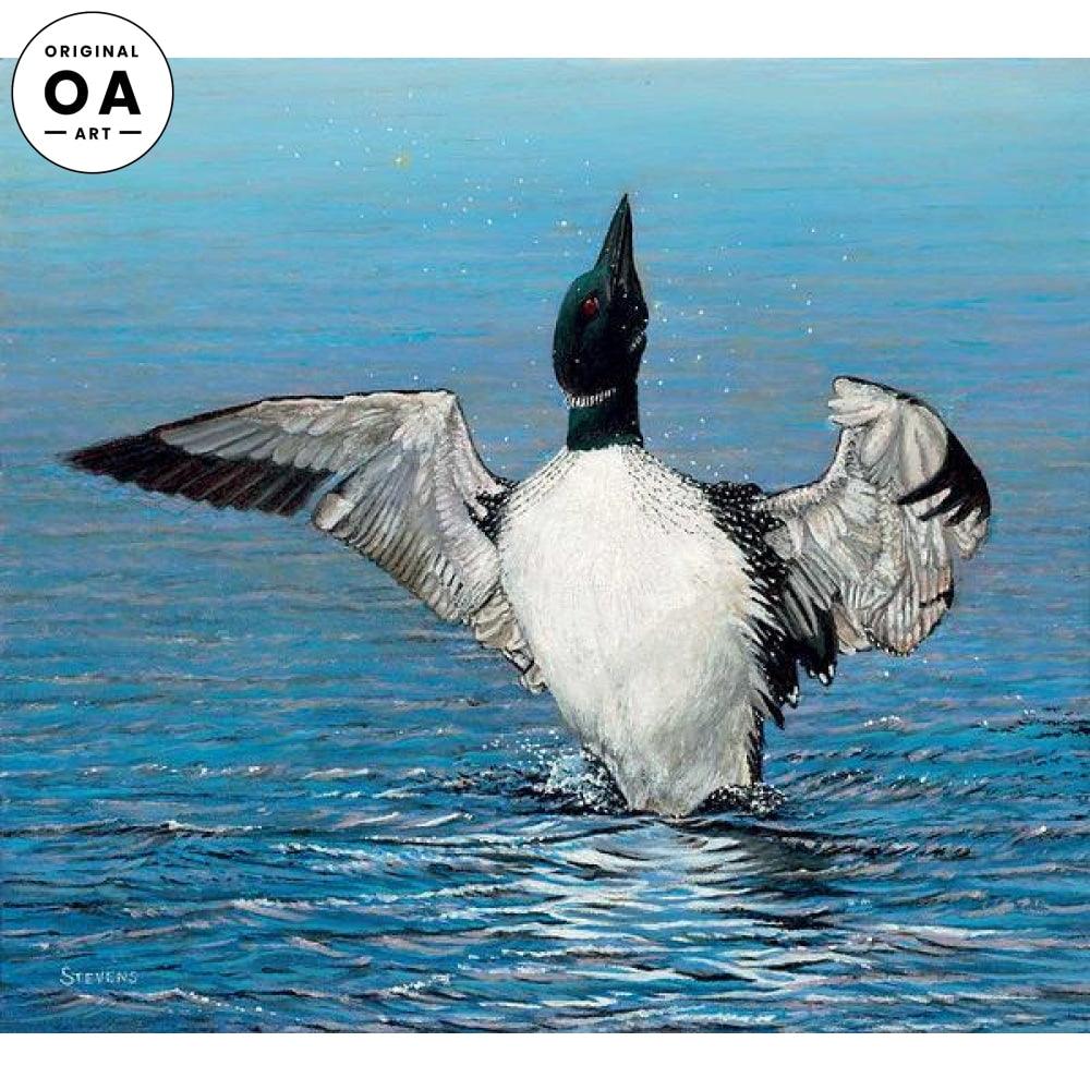 Enjoying the Moment—Loon Original Oil Painting - Wild Wings