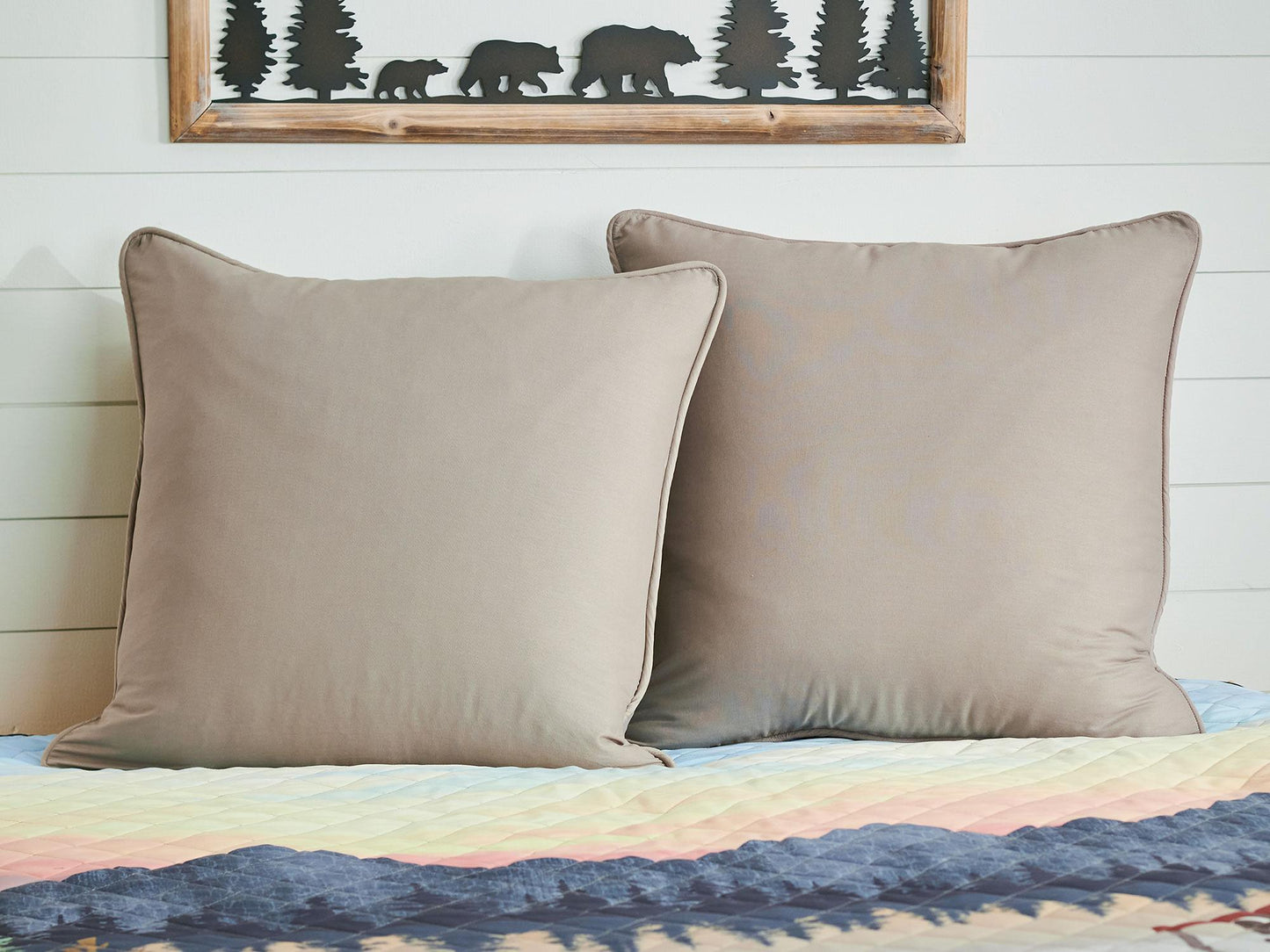 Taupe Night Euro Sham - Wild Wings
