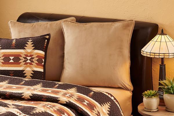 Taupe Velvet Euro Sham - Wild Wings