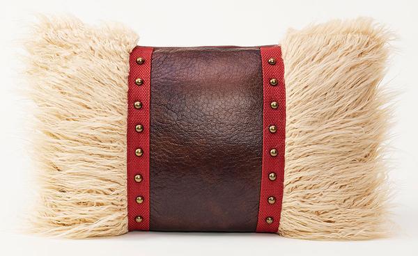 Faux Mongolian Lamb Fur Pillow - Wild Wings