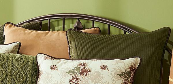 Reversible Green Corduroy/Tan Suede Sham - Wild Wings