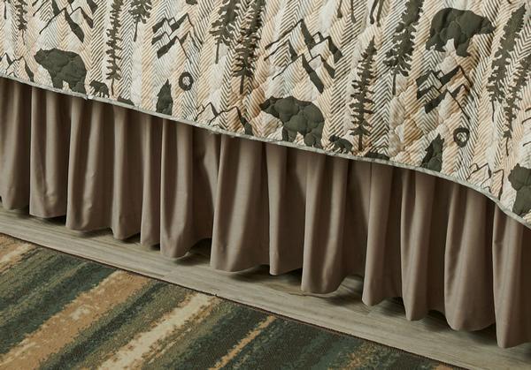 Queen Smokey Taupe Bedskirt (Queen) - Wild Wings