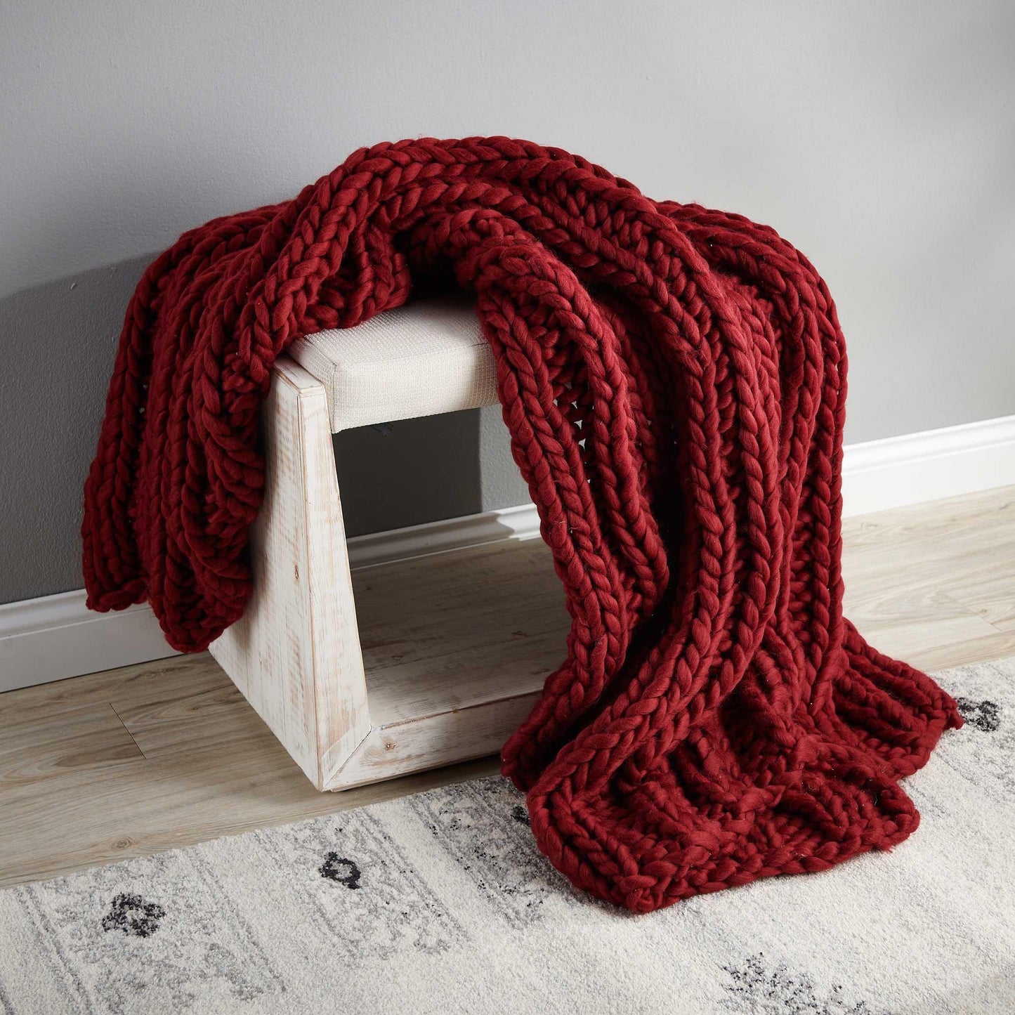 Garnet Chunky Knit Throw Blanket - Wild Wings