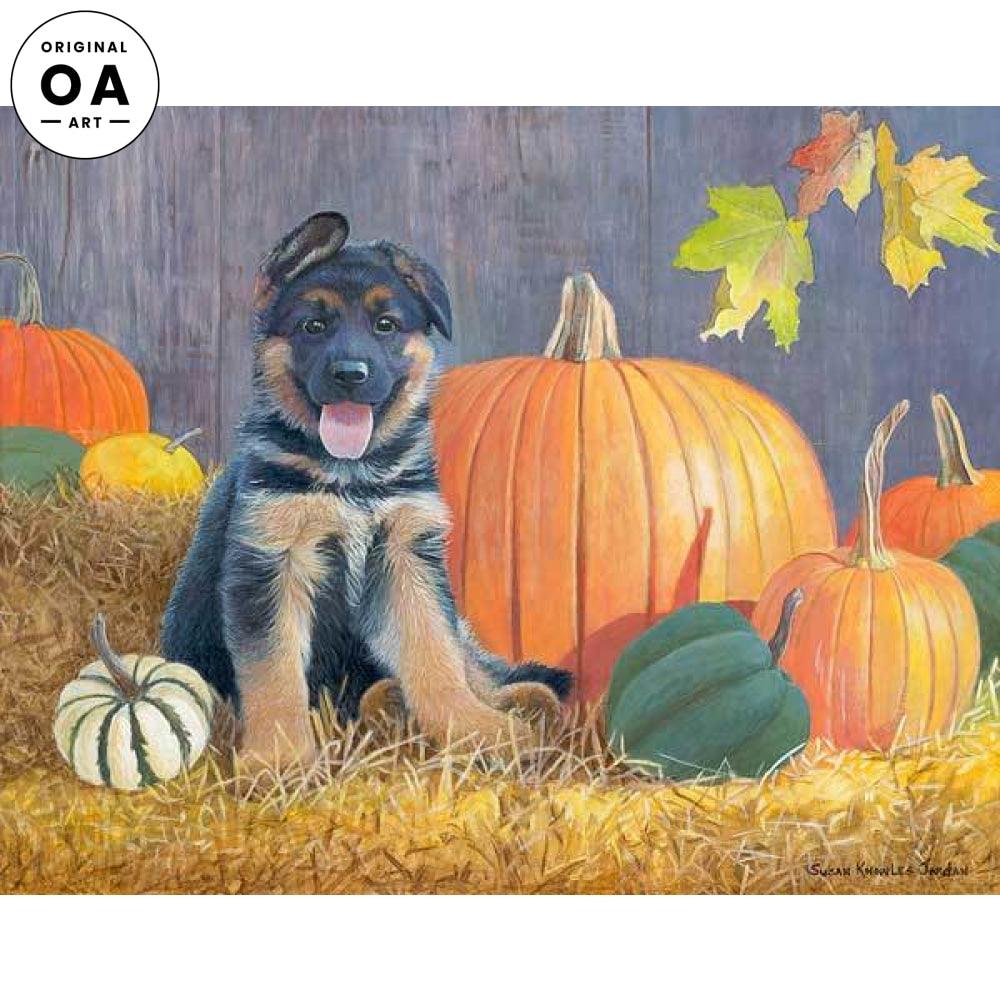 Tuckered Out—German Shepherd Pup Original Acrylic Painting - Wild Wings