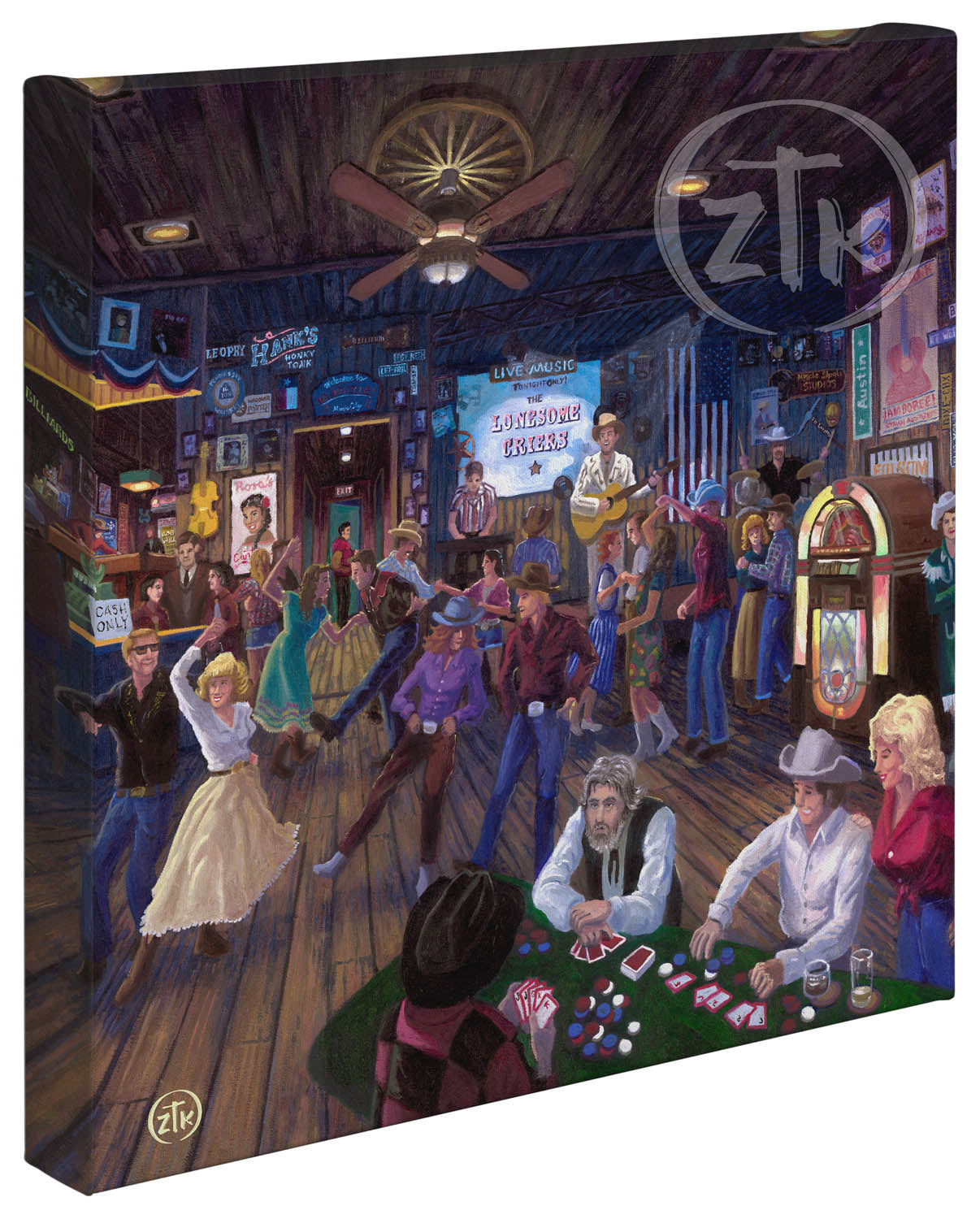 Hank's Honky Tonk - 14" x 14" - Gallery Wrapped Canvas
