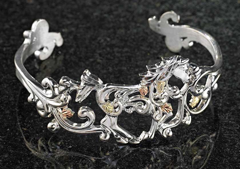 Horse & Leaf Black Hills Cuff Bracelet - Wild Wings