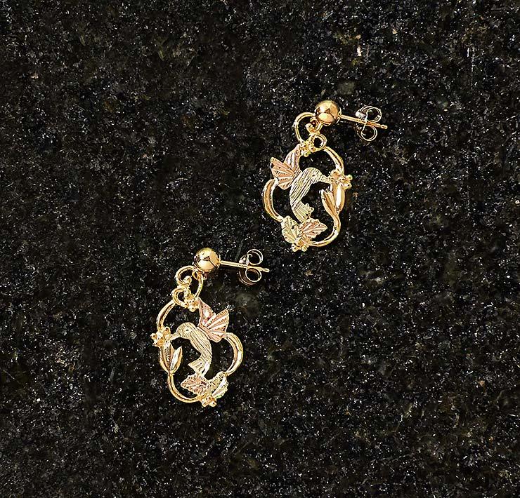 Black Hills Gold Hummingbird Earrings - Wild Wings