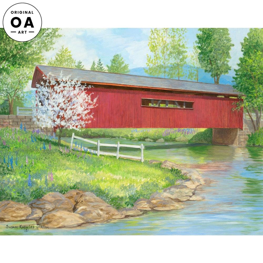 Lupine Corner Bridge Original Acrylic Painting - Wild Wings