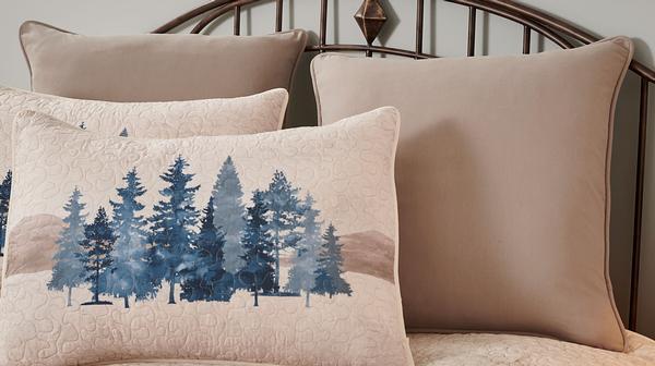 Smokey Taupe Euro Sham - Wild Wings