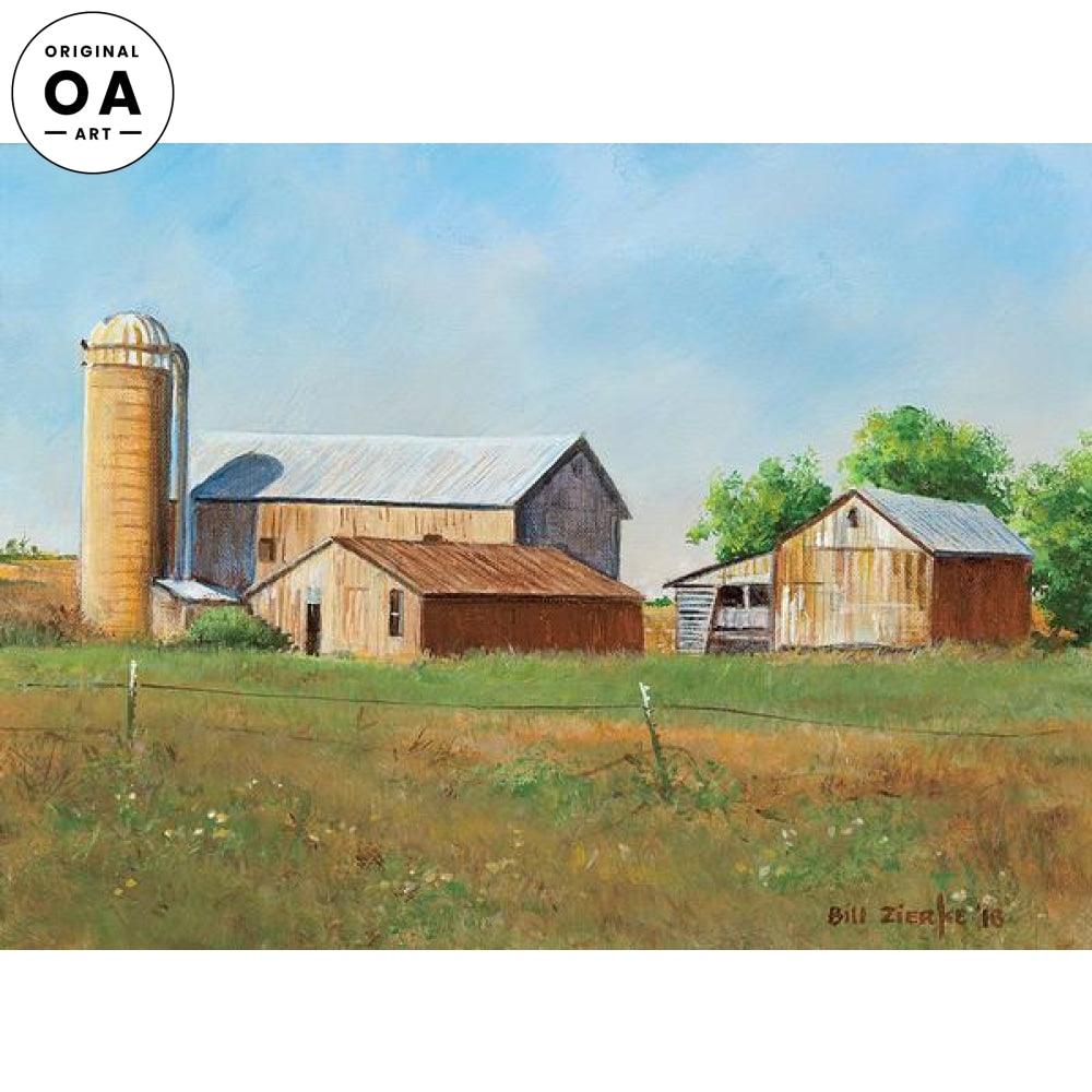 Old Brown Barns Original Acrylic Painting - Wild Wings