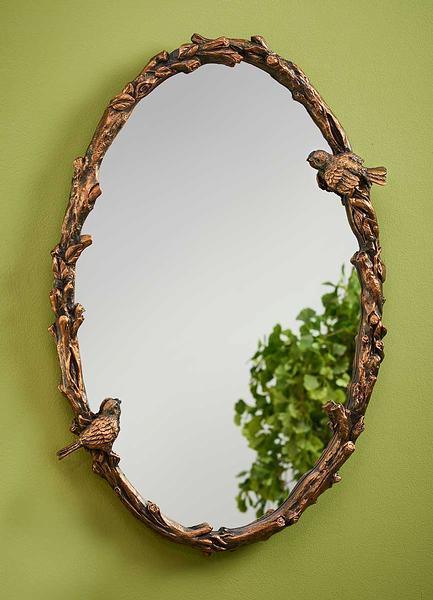 Gold Leaf Songbirds Mirror - Wild Wings