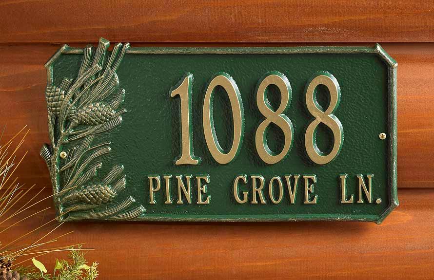 Pinecones Address Plaque - Wild Wings