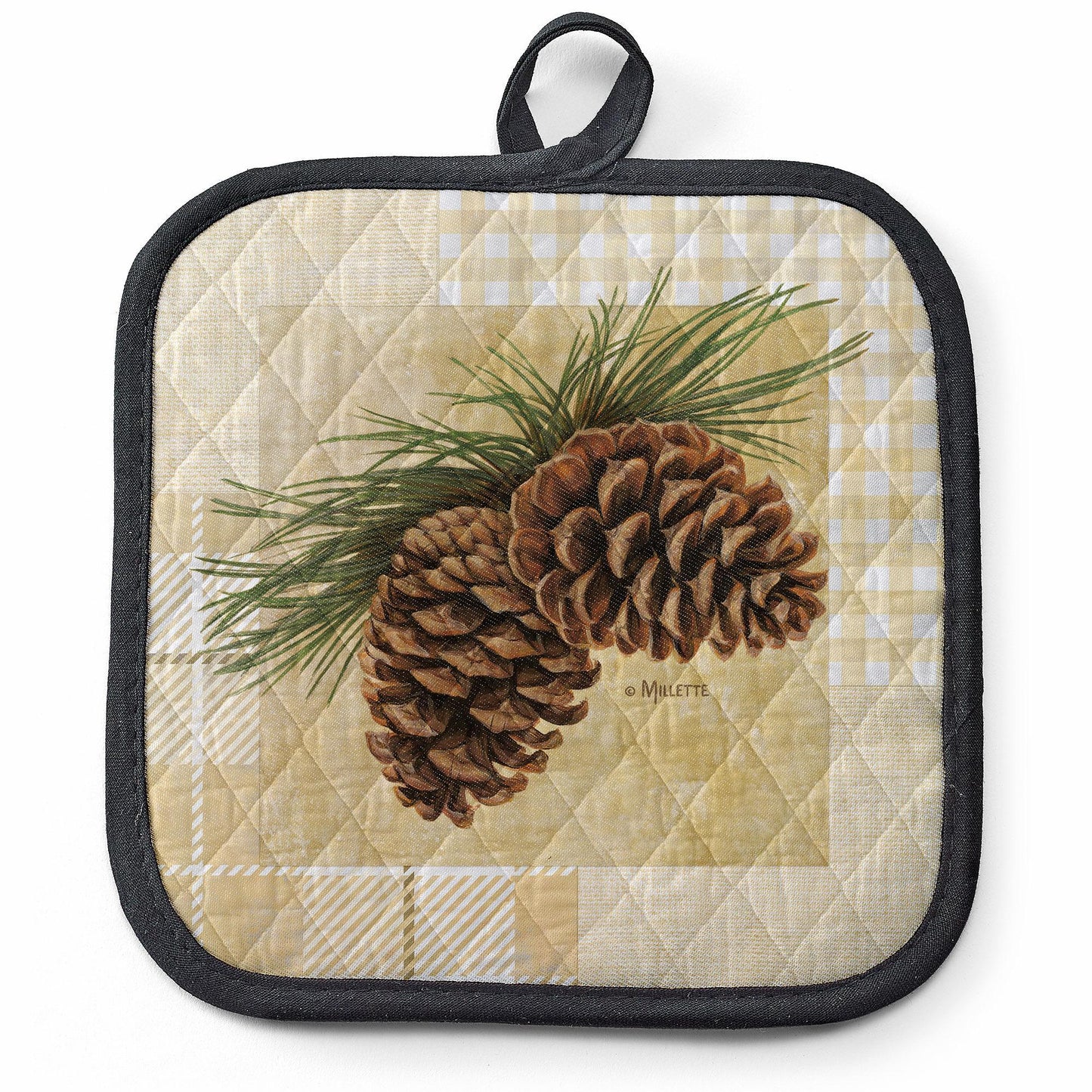 Pinecones & Plaid Pot Holder - Wild Wings
