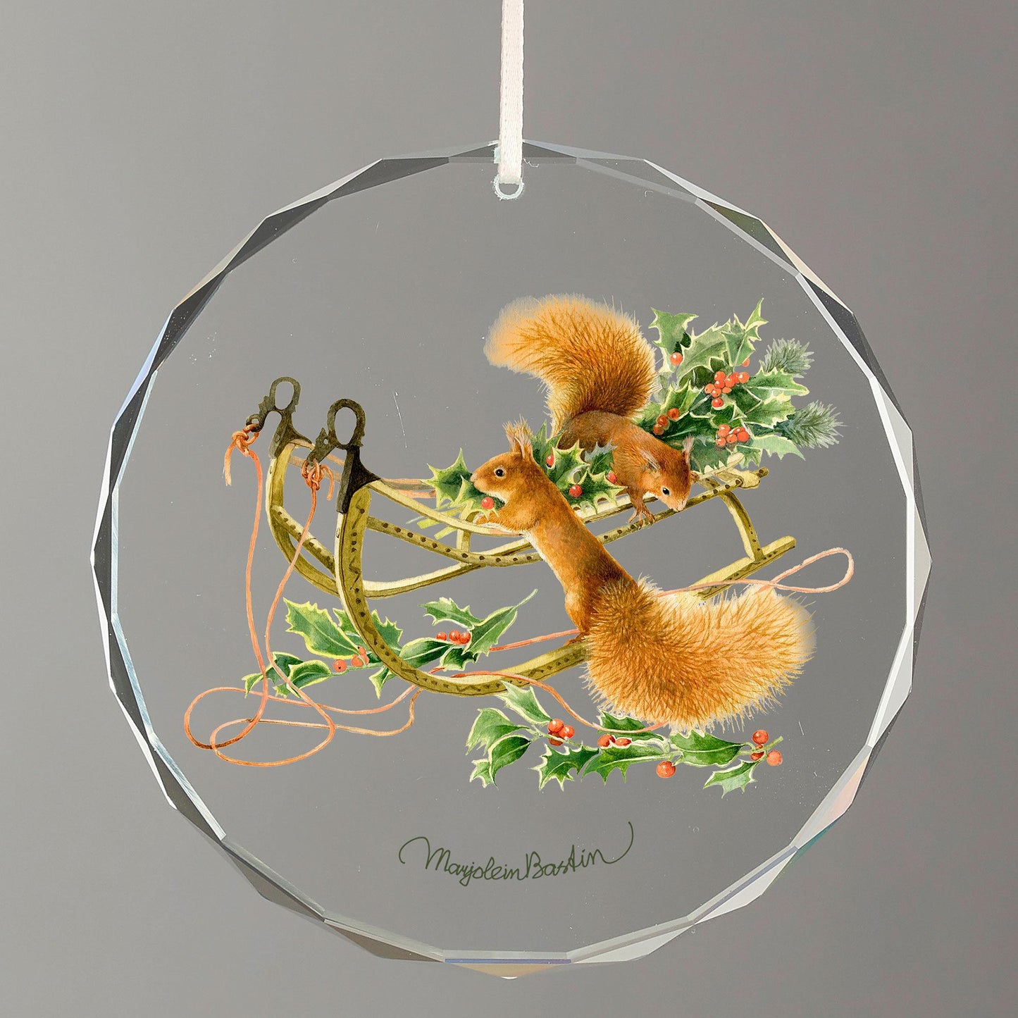 Going for a Ride - Squirrels Round Glass Ornament - Wild Wings