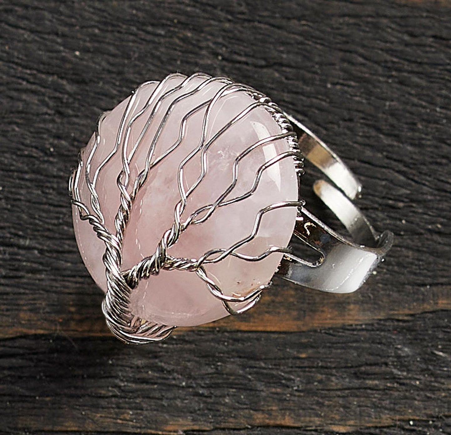 Tree of Life—Rose Quartz Ring - Wild Wings