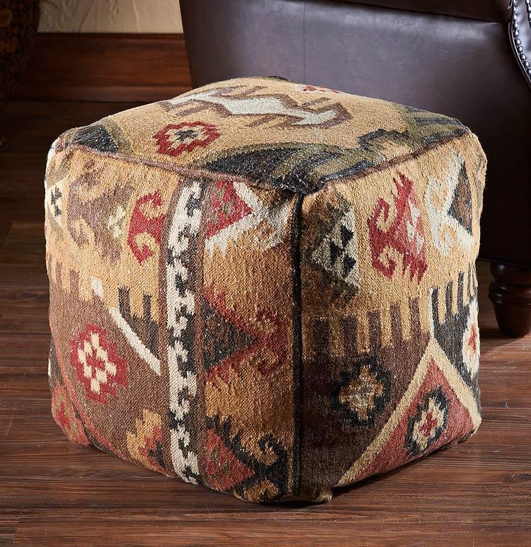 Southwest Pouf Ottoman - Wild Wings