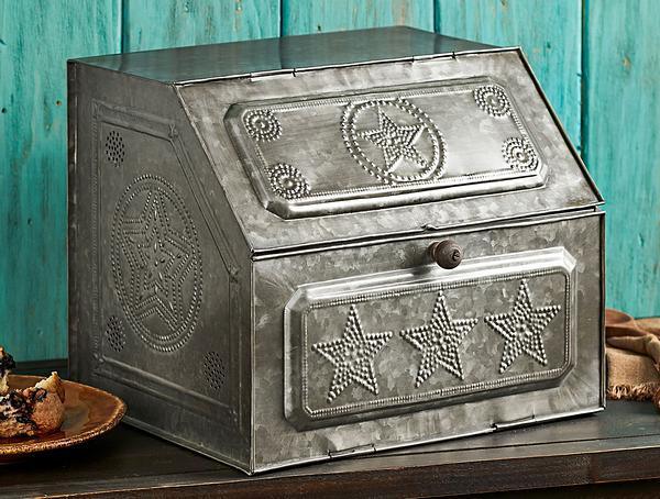 Galvanized Metal Bread Box - Wild Wings
