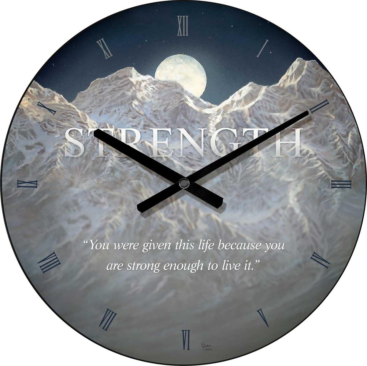 Strength - Mountain 21" Round Clock - Wild Wings
